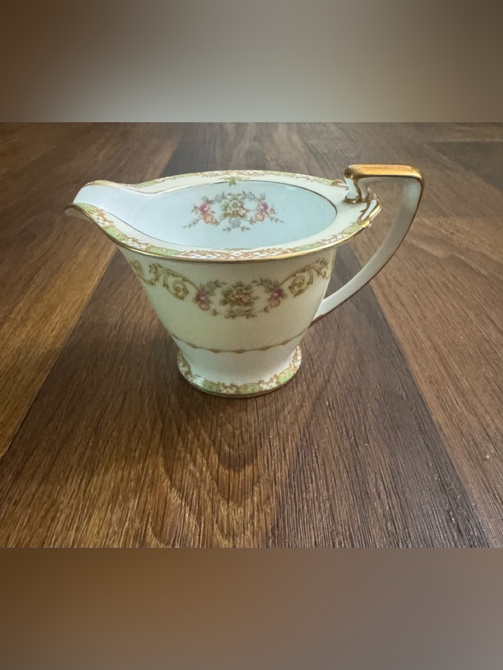 Noritake  Japan Cream and Gold Floral Porcelain Creamer